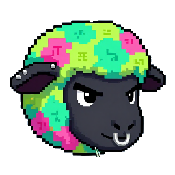A hidden seventh sheep, shown only as a silhouette